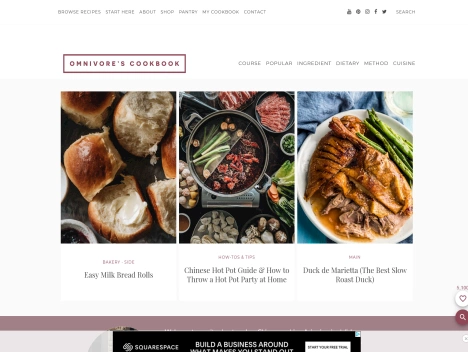 Screenshot of a quality blog in the eggplant salad niche