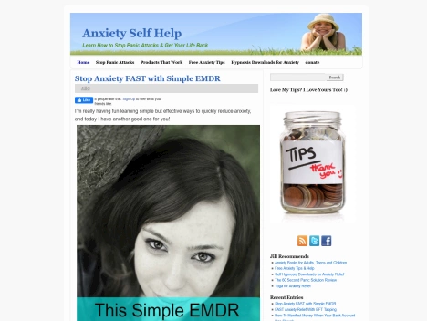 Screenshot of a quality blog in the panic attacks niche