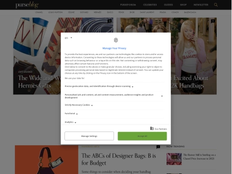 Screenshot of a quality blog in the mylar bags niche