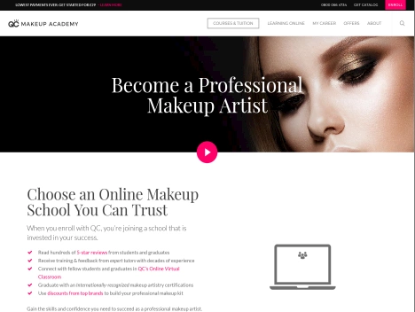 Screenshot of a quality blog in the makeup fails niche