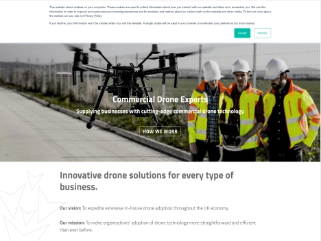 Screenshot of a quality blog in the drone photography niche