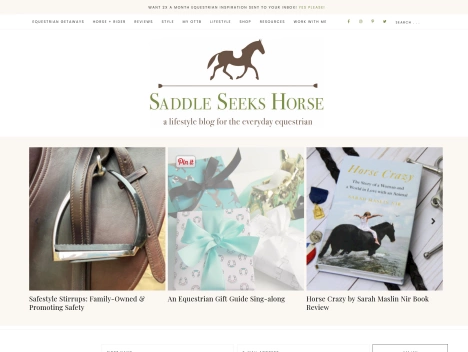 Screenshot of a quality blog in the horseback riding niche