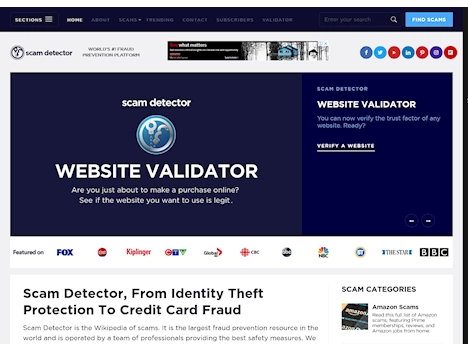 Screenshot of a quality blog in the identity theft niche