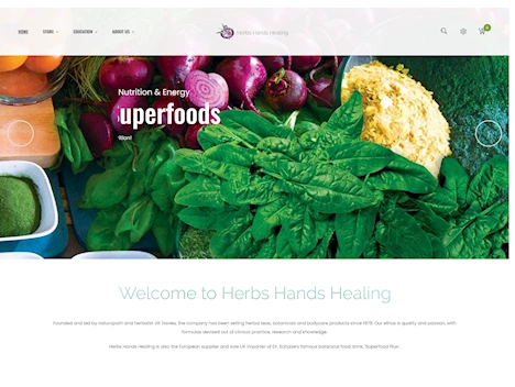 Screenshot of a quality blog in the superfoods niche