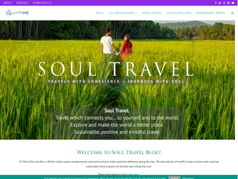 Screenshot of a quality blog in the travel agents niche