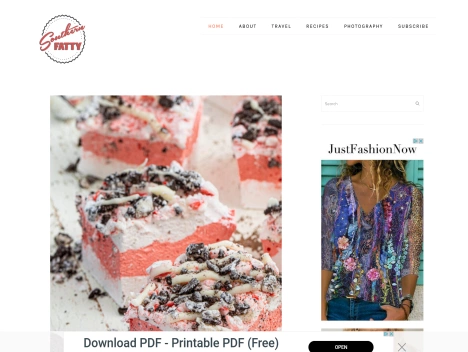Screenshot of a quality blog in the cheesecake niche