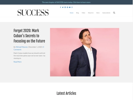 Screenshot of a quality blog in the high achievers niche