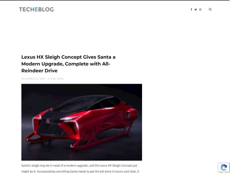 Screenshot of a quality blog in the electric cars niche