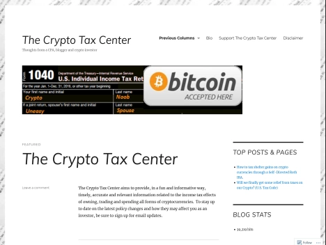Screenshot of a quality blog in the cryptocurrency niche