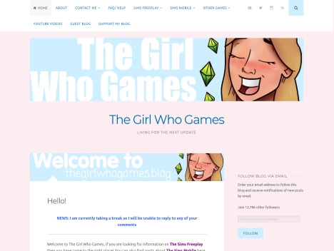 Screenshot of a quality blog in the board games niche