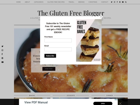 Screenshot of a quality blog in the cheesecake niche