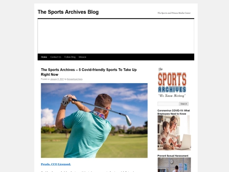 Screenshot of a quality blog in the golf swing niche