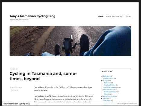 Screenshot of a quality blog in the mountain biking niche