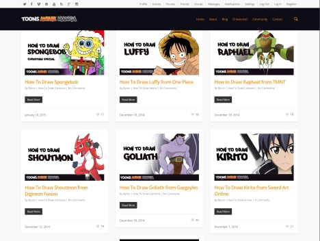 Screenshot of a quality blog in the cartoons niche