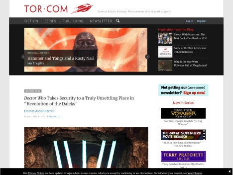 Screenshot of a quality blog in the star wars niche