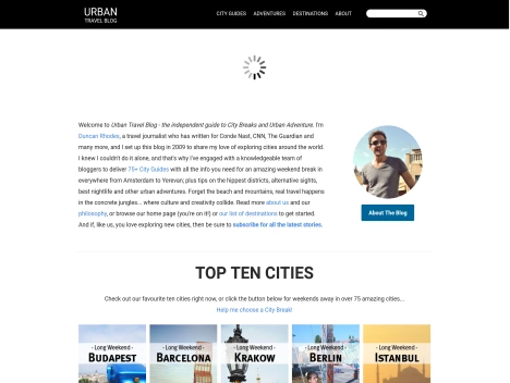 Screenshot of a quality blog in the green travel niche