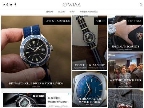 Screenshot of a quality blog in the pocket watches niche