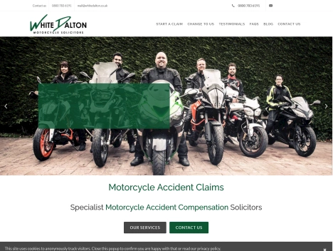 Screenshot of a quality blog in the motorcycle insurance niche
