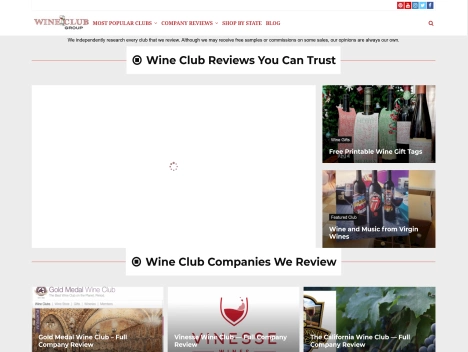 Screenshot of a quality blog in the wine tasting niche
