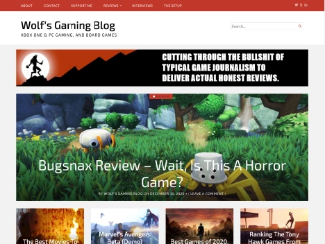 Screenshot of a quality blog in the gaming mouse niche